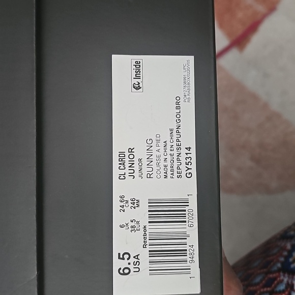 New Reebok Cardi B Classic Leather Junior Sneakers Pink Size 6.5 (Fits Women’s 8 - Picture 8 of 11